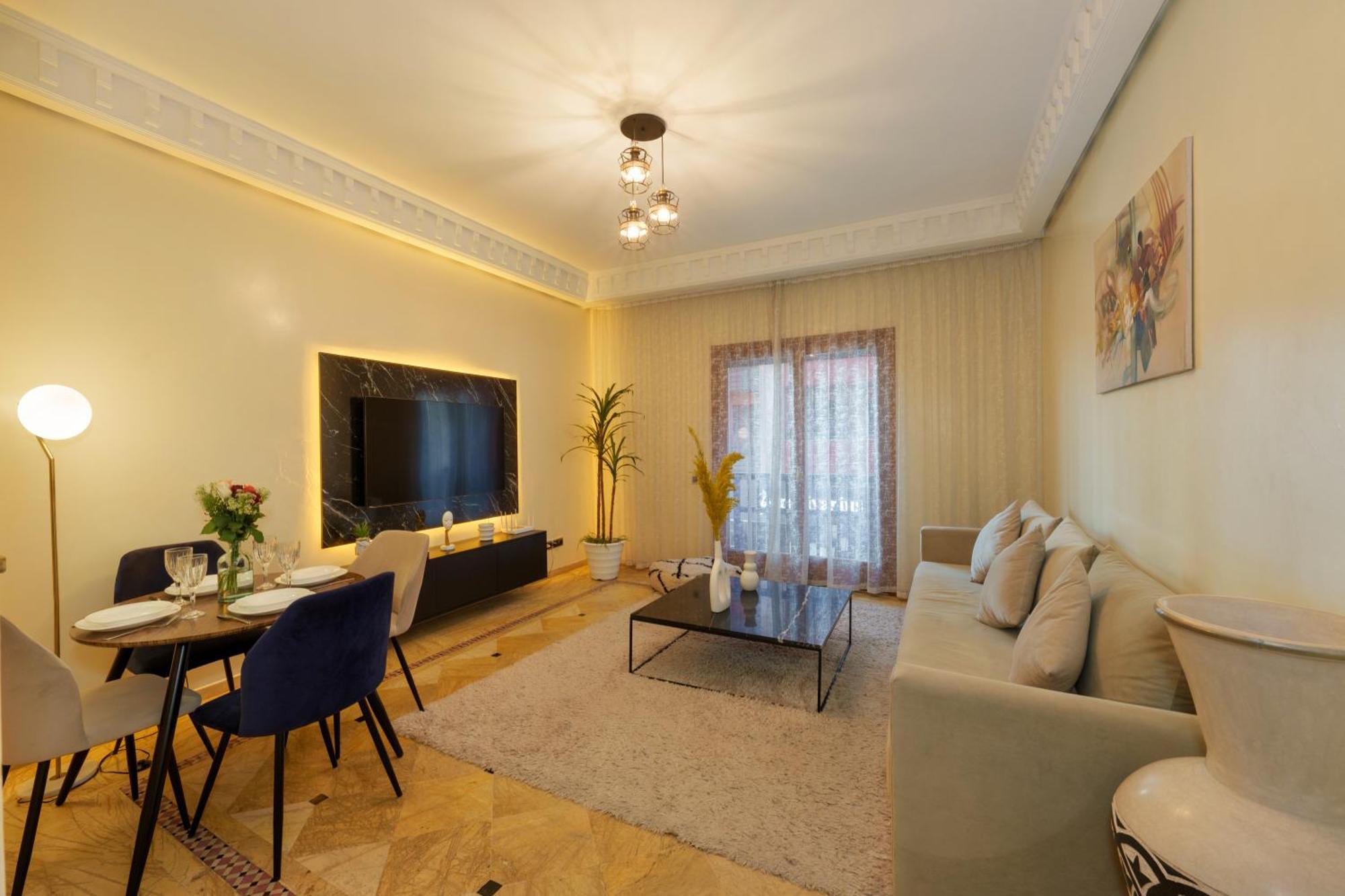 Appartement Haut Standing Gueliz Plaza Avec Vue มาร์ราเกช ภายนอก รูปภาพ